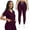 Burgundy, variant on Nurse Scrub for Women Set V-Neck Top & Jogger Scrub Pants Medical Uniform Scrubs Suit for Women Caribbean Blue M