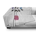 thumbnail image 3 of Summer Soft Flannel Fleece Throw Blanket, Hello Holiday Hot Days Flip Flops Seashells Typography Cursive, Cozy Plush for Indoor and Outdoor Use, 50" x 60", Charcoal Grey Multicolor, by Ambesonne, 3 of 6