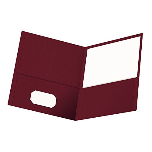 Oxford Dossiers à Double Poche, Papier Texturé, Format Lettre, Bordeaux, Contient 100 Feuilles, Boîte de 25 (57557)