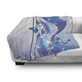 thumbnail image 3 of Navy and Blush Soft Flannel Fleece Throw Blanket, Abstract Composition with Waves Stripes and Magic Butterflies, Cozy Plush for Indoor and Outdoor Use, 70" x 90", Blue Pink White, by Ambesonne, 3 of 6