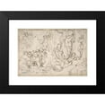 thumbnail image 2 of Perino Del Vaga 24x18 Black Modern Framed Museum Art Print Titled - Kneeling, Seated and Standing Figures (1501-47), 2 of 5