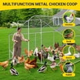 thumbnail image 4 of Large Metal Chicken Coop, 9.8' W x 19.7' L x 6.6' H Walk-in Poultry Cage,Spire Chicken Pens Outdoor with Top, Chicken Run Pen House with Waterproof Anti-Ultraviolet Cover for Yard, Outdoor Farm, 4 of 9