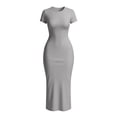 thumbnail image 3 of YTCAMLO Slim Fit Sundresses for Women, Summer Trendy Round Neck Short Sleeve T Shirt Dress, Stretchy Club Party Bodycon Long Dress, 3 of 4