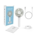 thumbnail image 7 of LNGOOR Outdoor Handheld Fan Portable,Mini Hand Held Fan with USB Rechargeable Battery,3 Speed Personal Desk Table Fan with Base,Small Makeup Eyelash Fan for Women Girls Kids -White, 7 of 7
