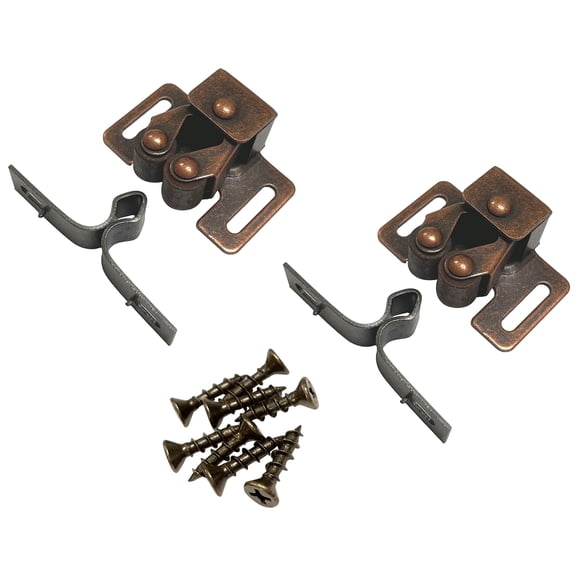 Heavy Duty Double Roller Catch Antique Copper 2 Sets