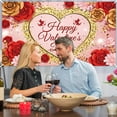 thumbnail image 3 of Happy Valentine's Day Backdrop Banner 70x45 Inch - Large Red Heart Valentines Day Background Banner Party Decorations Supplies Photo Booth Prop Gnome Banner Decor for Photography, 3 of 4