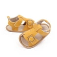 thumbnail image 6 of LNMQLPDBS Baby Girls Sandals Non Slip Sole Summer Beach Solid Color Open-Toe Shoes Outdoor First Walker Crib Shoes Soft Sole Leather Lightweight Breathable Shoes Casual Stylish Toddler Sandals ﻿, 6 of 6