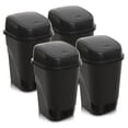 thumbnail image 1 of Bote de Basura con Tapa Balancín, Pack de 4 Basureros de 11 L, Botes de Plástico Resistentes y Duraderos, Diseño Compacto para Cocina, Baño, Oficina y Hogar, 1 of 5