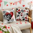 thumbnail image 5 of Valentine''s Day Pillow Covers 18x18 Set of 4 Hugs and Kisses Valentines Day Decor Throw Pillows Decorative Cushion Cases for Sofa Couch Valentine Decorations, 5 of 6