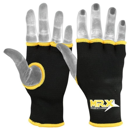 MRX Muay Thai Boxing Inner Gloves Protective Hand Wrap (Black,Yellow (Best Boxing Hand Wraps Reviews)