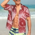 thumbnail image 7 of Vsdgher Striped Meat Print Men's Hawaiian Shirts Button Down Tropical Holiday Beach Shirts Vacation Clothes,XX-Large, 7 of 7