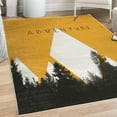 thumbnail image 1 of Adventure Decorative Rug, Forest Halftone Effect Hipster Typography Camping in Mountains, Quality Carpet for Bedroom Dorm and Living Room, 6 Sizes, Pale Orange, by Ambesonne, 1 of 4