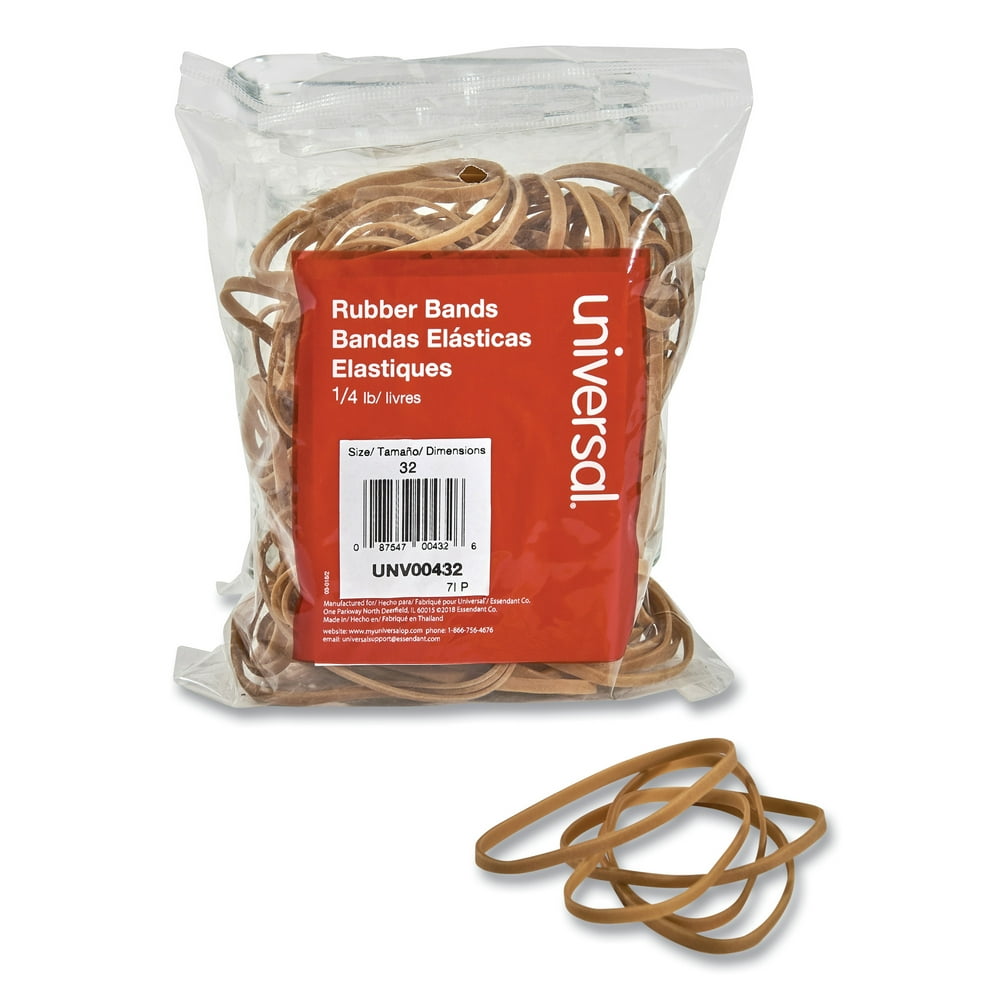 Universal Rubber Bands, Size 32, 3 x 1/8, 205 Bands/1/4lb Pack