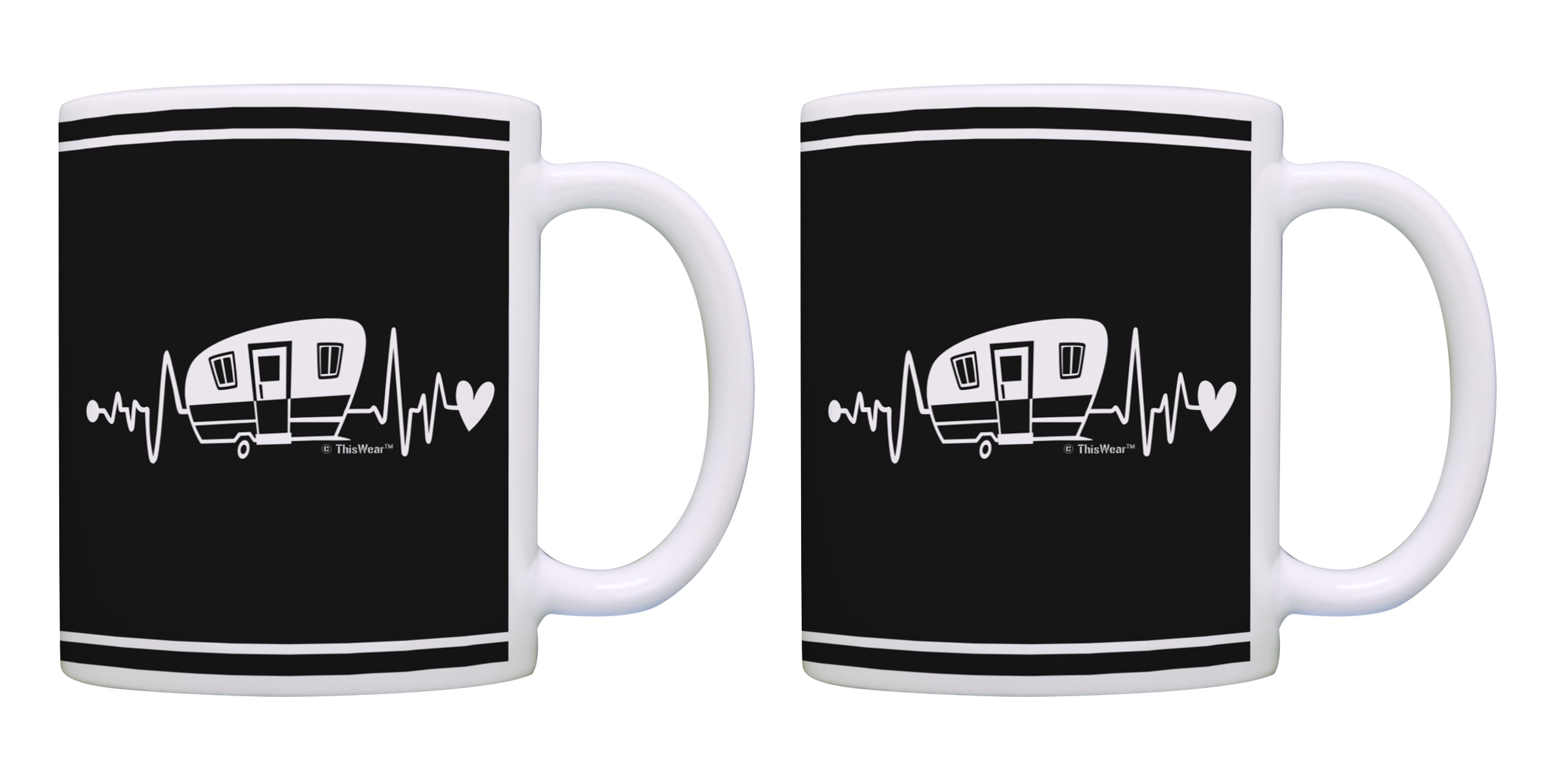 ThisWear RV Retirement Gifts RV Heartbeat Camping Coffee Mugs RV Coffee
