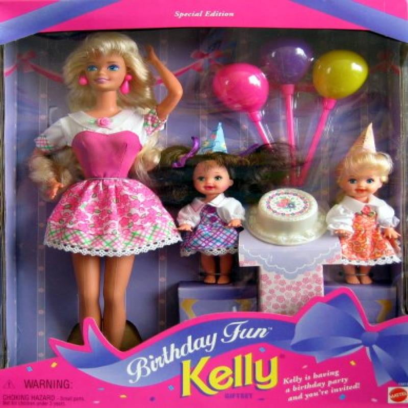 Barbie Birthday Fun KELLY Giftset Special Edition w Barbie, Kelly & Chelsea Dolls & Accessories
