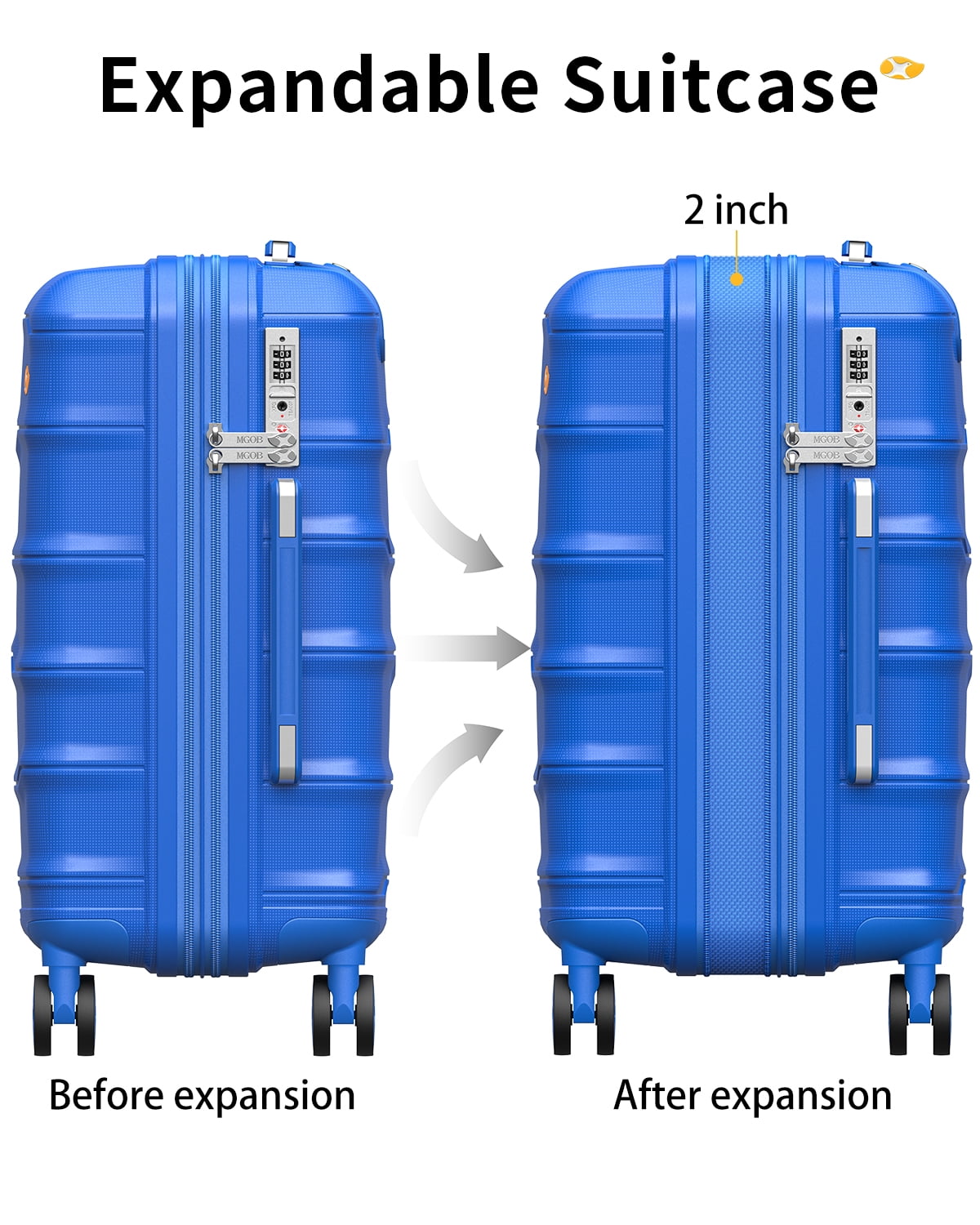20-Inch Hard Shell Carry-On Suitcase, Black