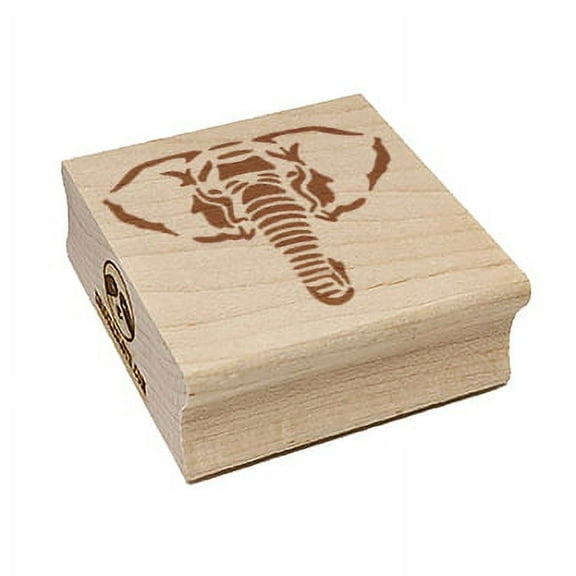 Elephant Face Square Rubber Stamp Stamping Scrapbooking Crafting - Small 1.25in