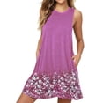 thumbnail image 1 of Qarigey Vestido Cuello Hasta La Rodilla Vestido Mujer Estampado Ropa Vestidos Violeta XXL, 1 of 1