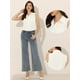 thumbnail image 2 of Camisa de Mezclilla Allegra K con Botones para Mujer Sin Mangas Cuello En V Chambray Blanco S, 2 of 5