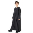 thumbnail image 6 of QWIED Boys Robe Kids Arabic Thobe Long Sleeve Crew Neck Solid Color Teenage Carnival Party Gown Embroidered Robes Size 4-5, 6 of 9