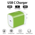 thumbnail image 5 of Usbc block,USB C Wall Charger Block,AILKIN 3Pack USB Wall Charger 20W Power Delivery Charging Android Type C Charger Block,Green, 5 of 7