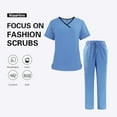 thumbnail image 2 of [Shirt + Pants] Women's Anti-wrinkle Breathable Scrubs Medical Nursing Uniform Sets,XXL,green, 2 of 9
