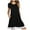 Black, variant on Viikei Plus Size Short Sleeve Dress for WomenSolid O-Neck Lace Patchwork Pockets Dresses