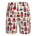 thumbnail image 6 of Kdxio Rocket Pattern Pattern Mens Casual Shorts - Drawstring Summer Beach Sports Shorts for Men, 6 of 9
