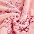 thumbnail image 6 of Heavy Thick Fleece Blanket King Size, 10.5lbs,2 Ply A & B Pattern Silky Soft Warm Reversible Raschel Winter Blanket, Minky Soft Plush Blanket for Sofa Bed, 87"x94", Pink Floral, 6 of 10
