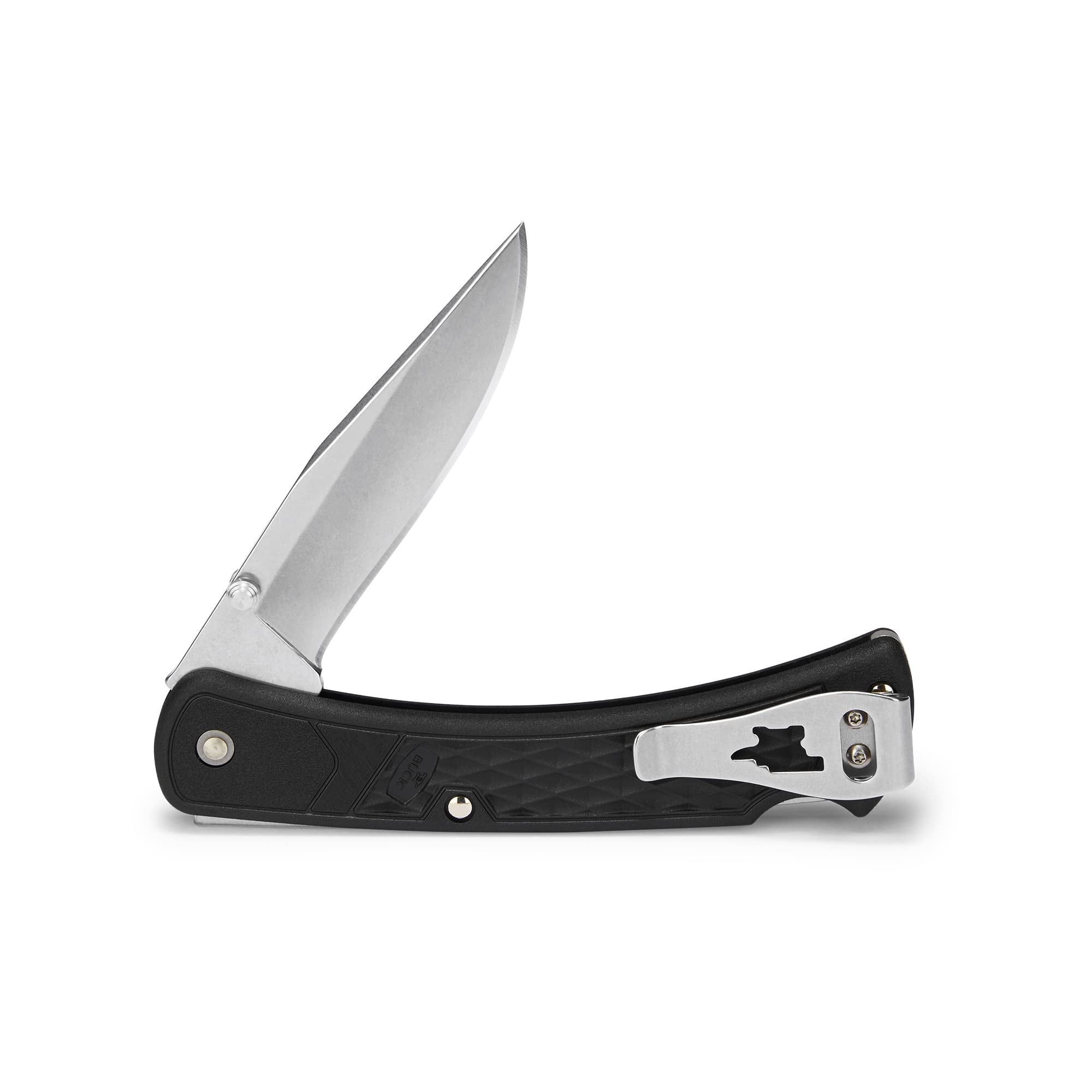 Buck Knives 110 Slim Select Folding EDC Knife, 3-3/4” Pocket Knife Blade, Black, 2.8 oz