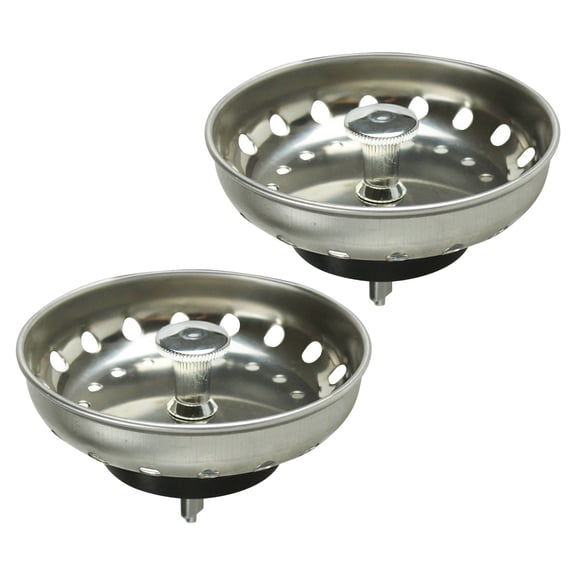 Kitchen Sink Strainer Basket Replacement Stainless Steel 3.5-Inch Drainer Stopper 2-Pack For Food Debris