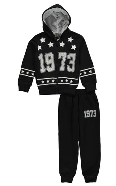 Coney Island Girls 2-Piece Athletic Fleece Jogger Pant Set with Fully Lined Sherpa Jacket