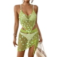 thumbnail image 2 of COMVALUE Womens Swimsuit Cover Up 2 Piece Sequin Crochet Set Bikini Coverups Beach Outfits 2026 (One Size, Green), 2 of 8