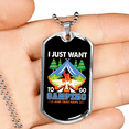 thumbnail image 2 of Collier de Camping Je Veux Juste Collier Bleu Acier Inoxydable Ou or 18k Étiquette pour Chien Chaîne 24 Pouces, 2 of 8