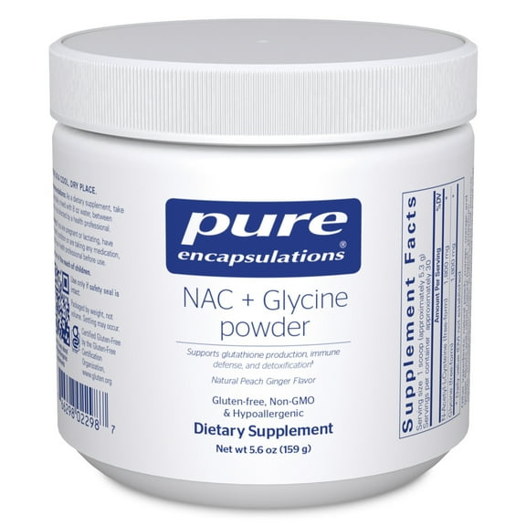 Pure Encapsulations NAC   Glycine Powder - Immune Support, Detox Cleanse & Glutathione Production* - Conditionally Essential Amino Acids - Gluten Free & Non-GMO - 5.6 oz