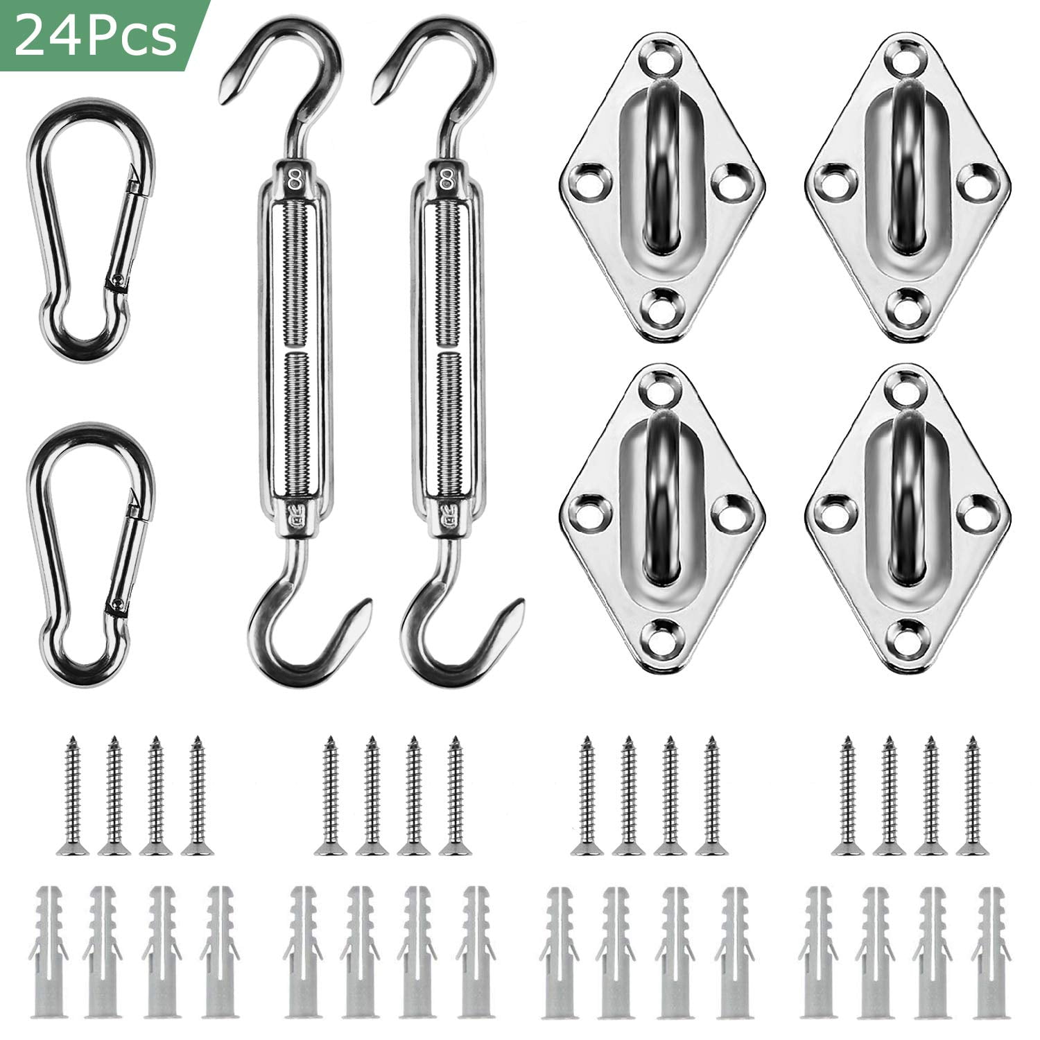 AntiRust Stainless Steel 304 Marine Grade Shade Sail Hardware Kit with