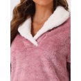 thumbnail image 4 of DARING DIVA Women's Fluffy Fleece Pullover Tops with Pants Plush Pajamas Sets Pink L, 4 of 6
