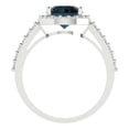 thumbnail image 4 of 1.86 ct Round Cut Natural London Blue Topaz Halo Engagement Ring for Women in 18K White Gold, 4 of 5