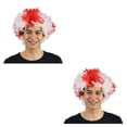 thumbnail image 2 of Vogacara Payaso Peluca Cabello Rizado Pelos sintéticos Aficionados al fútbol Amplia aplicación Fiestas Sombreros Vestir Divertido Inglaterra Inglaterra Tamaño libre 2piezas, 2 of 6