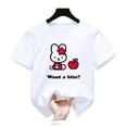 thumbnail image 3 of Camisetas de Hello Kitty para niños, camisa de manga corta con cuello redondo, informal, holgada, 3d, Anime, Verano, 3 of 3