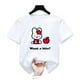 thumbnail image 4 of Camisetas de Hello Kitty para niños, camisa de manga corta con cuello redondo, informal, holgada, 3d, Anime, Verano, 4 of 4