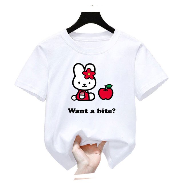 Camisetas de Hello Kitty para niños, camisa de manga corta con cuello redondo, informal, holgada, 3d, Anime, Verano