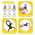 thumbnail image 4 of 120pcs Snap Key Ring Rotating D Shaped Metal Lanyard Hook Ring for Pet Collar Backpack Handbag, 4 of 7