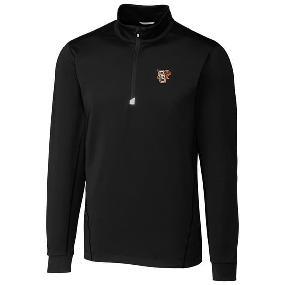 Men's Cutter & Buck Black Bowling Green St. Falcons Collegiate Big & Tall Traverse Half-Zip Jacket