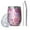 Lightpink Daisy Flower-1, variant on 12oz Stemless Wine Tumblers Lightpink Daisy Flower Linear Pattern Vacuum Insulated Stainless Steel Travel Tumbler Cups Mug with Lid and Straw for Champaign,Cocktail,Beer with Cleaning Brush