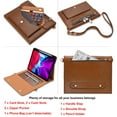 thumbnail image 2 of TECH CIRCLE Case for Apple iPad Pro 12.9 inch 6th/5th/4th/3rd Generation,Premium PU Leather Folio Stand Cover with Pencil Holder Zipper Pocket Bag Shoulder Hand Strap Protective Business Case,Brown, 2 of 6