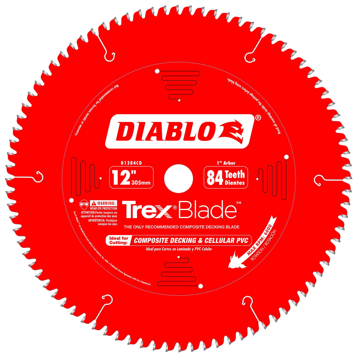 Diablo Trexblade 12 In Dia X 1 In Carbide Saw Blade 84 Teeth 1 Pk Walmart Com Walmart Com
