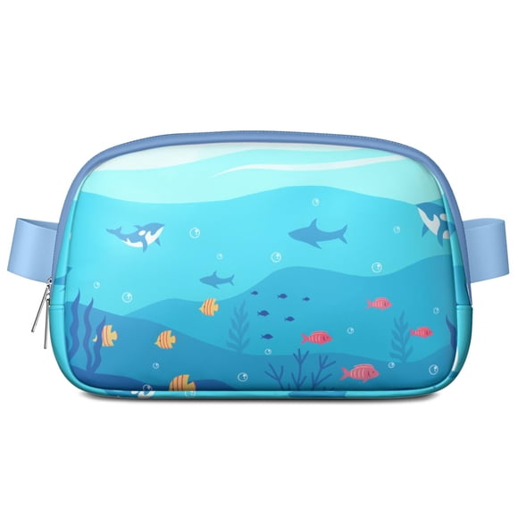 Ocean Explorer Sac Banane - Sac de Taille Ajustable Imperméable avec Motif Requin & Dauphin, Ceinture Mains Libres Légère pour Aventures