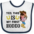 thumbnail image 3 of Inktastic Yes, This is My First Rodeo- Cowgirl in Hat and Boots Girls Baby Bib, 3 of 4