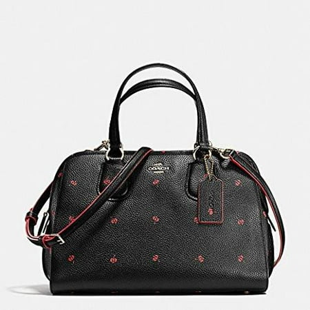 Coach Nolita Satchel Black Floral Print Leather Handbag Bag New
